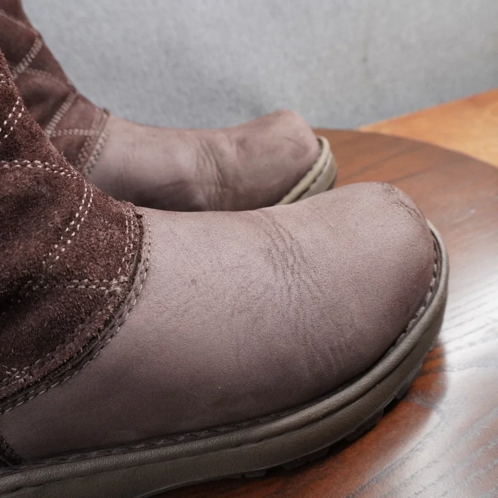 Chaco Arbora Boots Women's‎ 6 Brown Leather Quilted Shearling Waterproof Winter